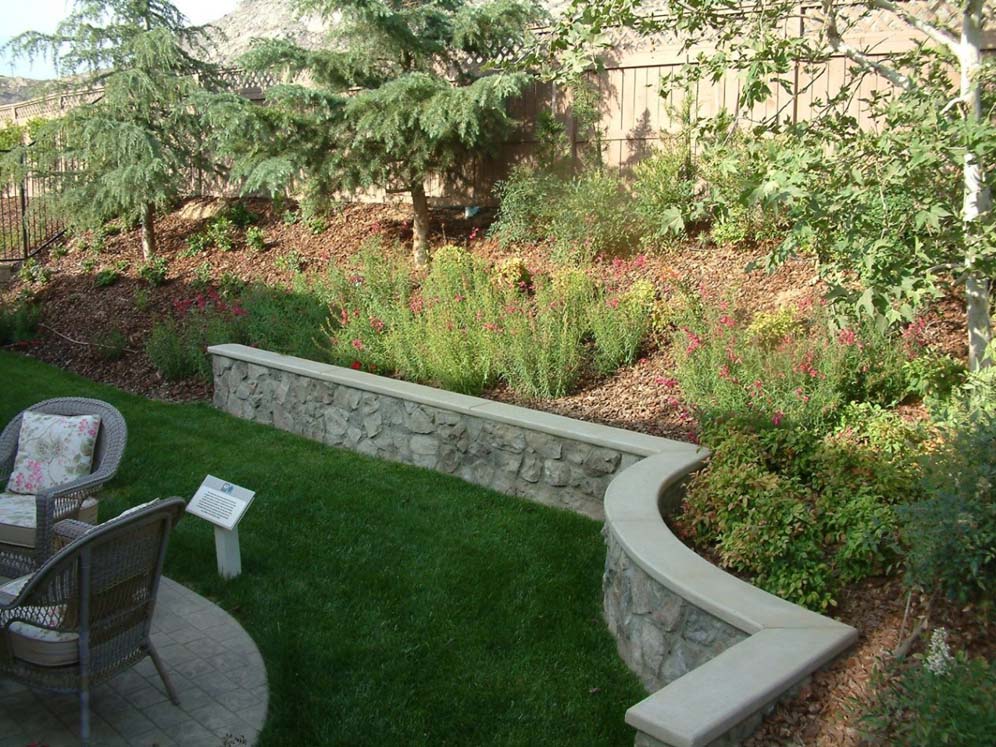 Stone Raised Planter and Penstemon