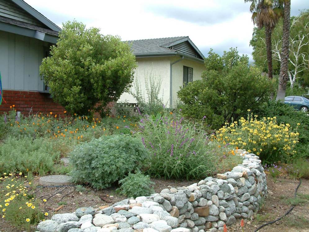 Stacked Rock Planter Wall