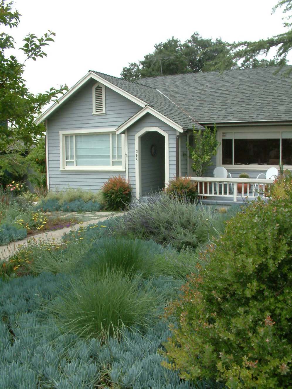 Blue Bungalow Garden Long View